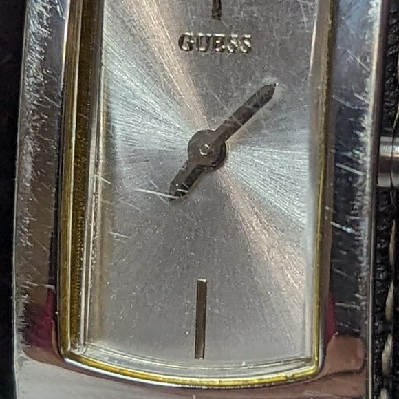 Genuine Women Guess Watch Vintage Rectangular Leather Band Watch Working - Picture 4 of 10